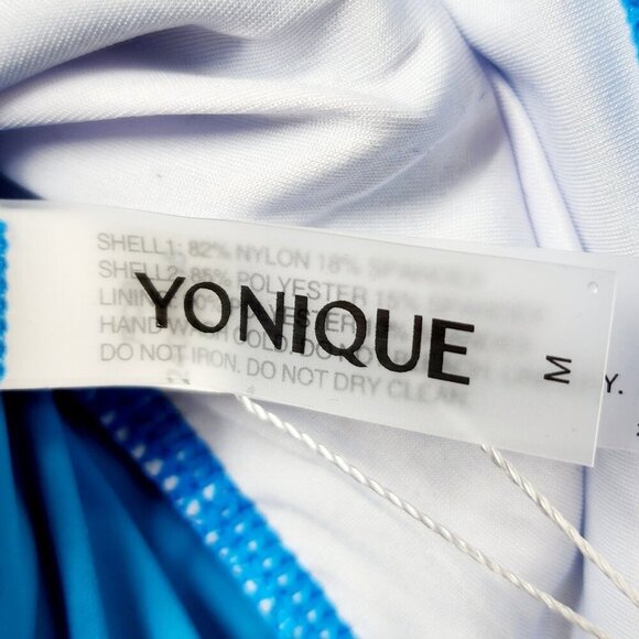 Womens Yonique Blue Tankini Swim Top Adjustable Straps Nylon Size M - Picture 3 of 12